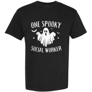 One Spooky Social Worker Ghost Halloween Garment-Dyed Heavyweight T-Shirt