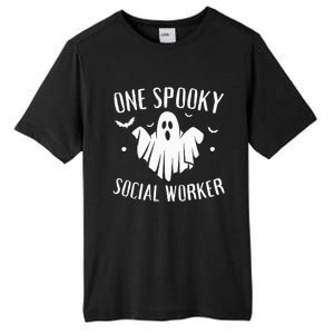 One Spooky Social Worker Ghost Halloween Tall Fusion ChromaSoft Performance T-Shirt