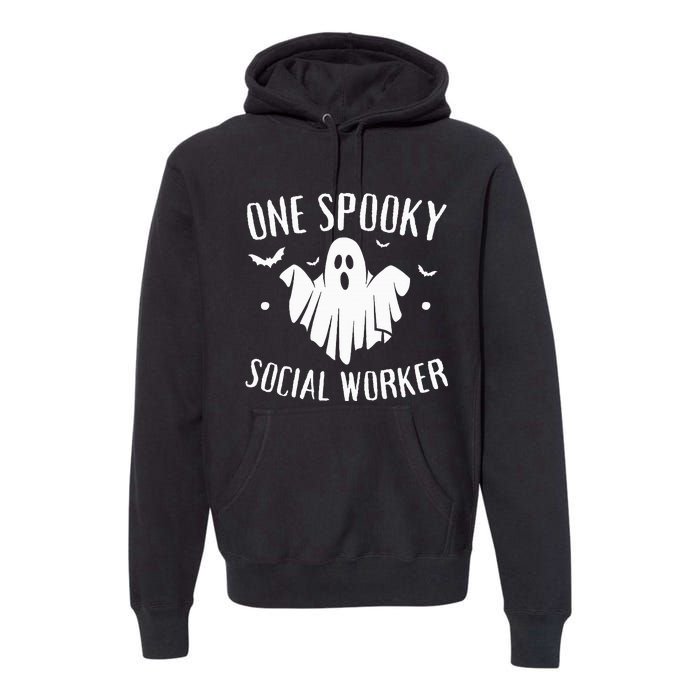 One Spooky Social Worker Ghost Halloween Premium Hoodie