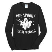 One Spooky Social Worker Ghost Halloween Tall Long Sleeve T-Shirt