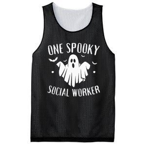 One Spooky Social Worker Ghost Halloween Mesh Reversible Basketball Jersey Tank