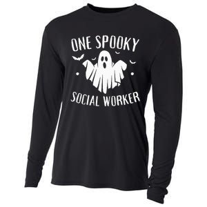 One Spooky Social Worker Ghost Halloween Cooling Performance Long Sleeve Crew