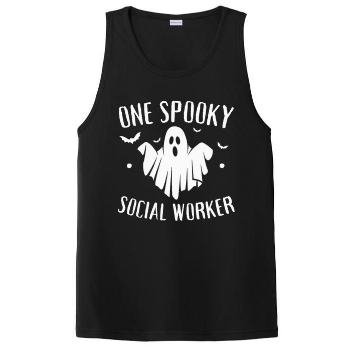 One Spooky Social Worker Ghost Halloween PosiCharge Competitor Tank