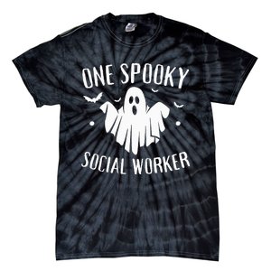 One Spooky Social Worker Ghost Halloween Tie-Dye T-Shirt