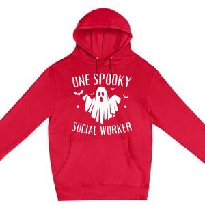 One Spooky Social Worker Ghost Halloween Premium Pullover Hoodie