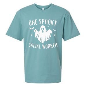 One Spooky Social Worker Ghost Halloween Sueded Cloud Jersey T-Shirt