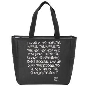 Old School Skool Rap Hip Hop Merch Lyric Quote 80s Zip Tote Bag