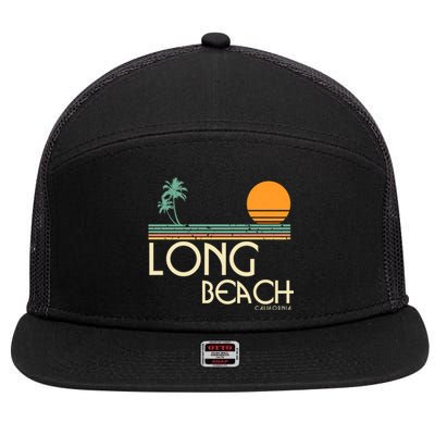 Oc Surf Style Vintage Long Beach California 7 Panel Mesh Trucker Snapback Hat