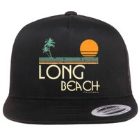 Oc Surf Style Vintage Long Beach California Flat Bill Trucker Hat