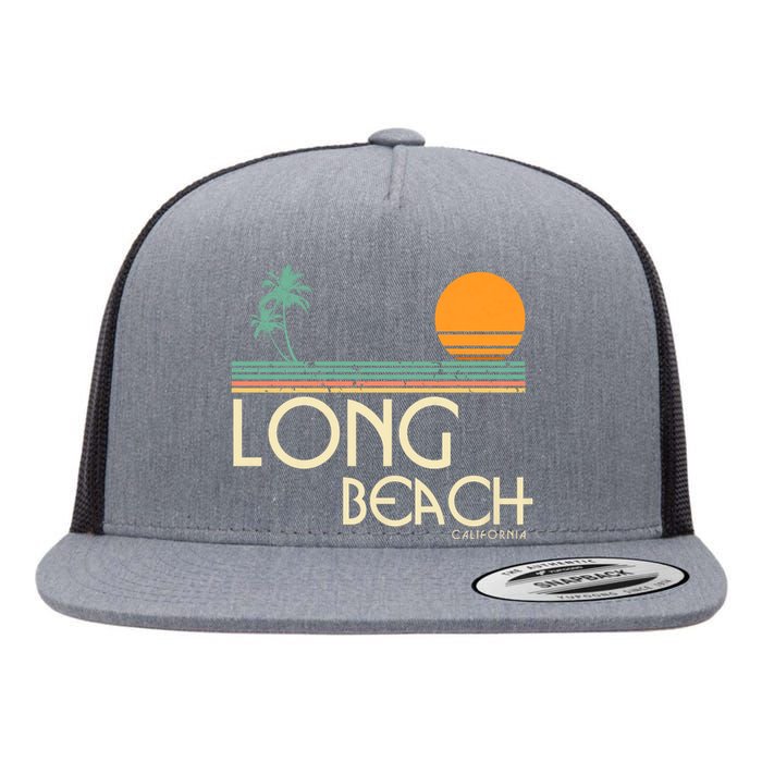 Oc Surf Style Vintage Long Beach California Flat Bill Trucker Hat