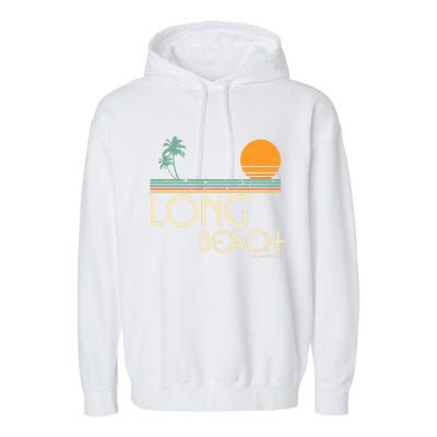 Oc Surf Style Vintage Long Beach California Garment-Dyed Fleece Hoodie