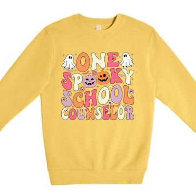 One Spooky School Counselor Halloween Teacher Counseling Premium Crewneck Sweatshirt