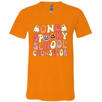 One Spooky School Counselor Halloween Teacher Counseling V-Neck T-Shirt