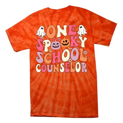 One Spooky School Counselor Halloween Teacher Counseling Tie-Dye T-Shirt