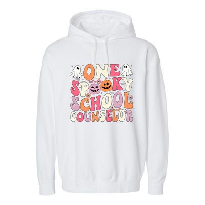 One Spooky School Counselor Halloween Teacher Counseling Garment-Dyed Fleece Hoodie