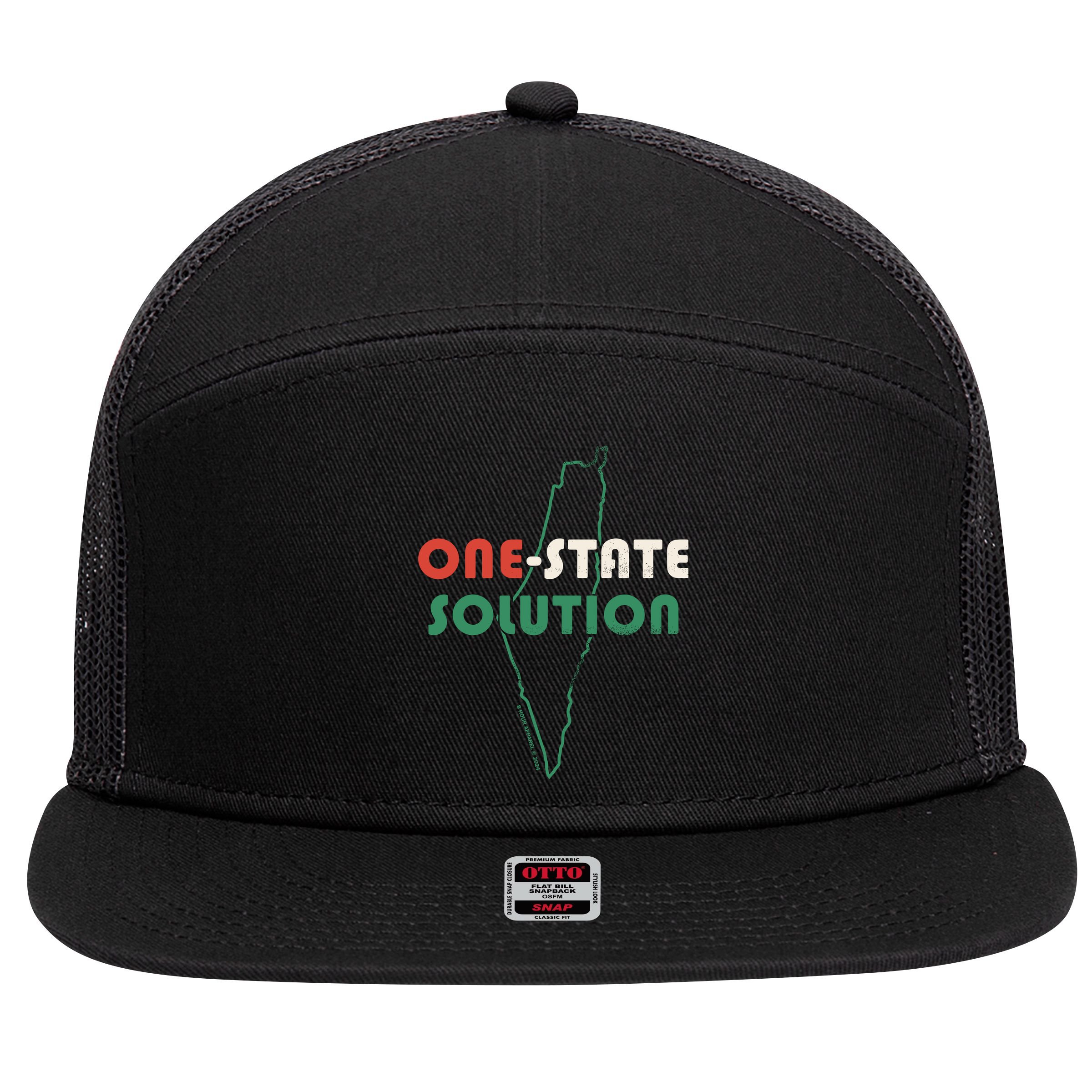 One State Solution 7 Panel Mesh Trucker Snapback Hat