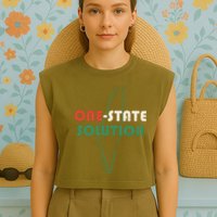 One State Solution Garment-Dyed Women's Muscle Tee