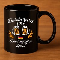 Oktoberfest Schitzengiggle Squad Bavarian Festival 11oz C Handle Ceramic Mug