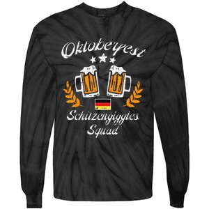 Oktoberfest Schitzengiggle Squad Bavarian Festival Tie-Dye Long Sleeve Shirt