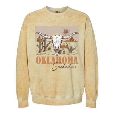 Oklahoma Smoke Show | Oklahoma Smokeshow Western Country Colorblast Crewneck Sweatshirt