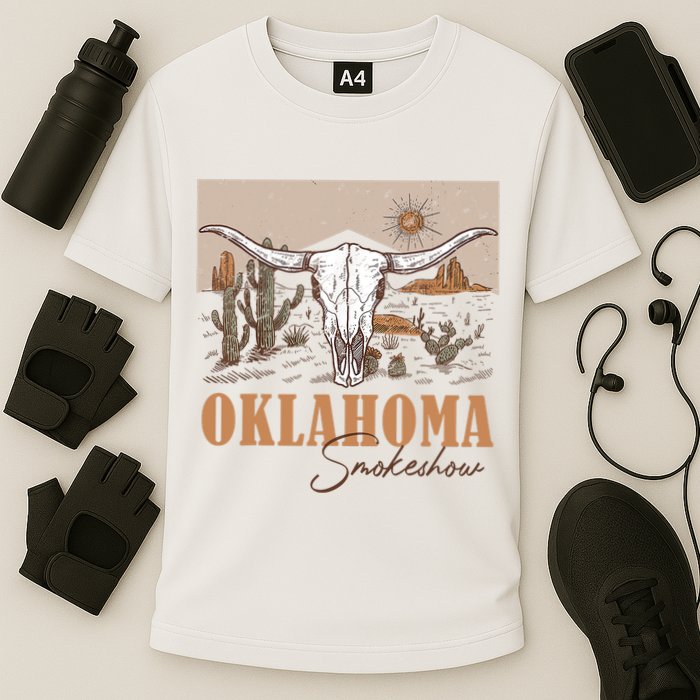 Oklahoma Smoke Show | Oklahoma Smokeshow Western Country Cooling Performance Crew T-Shirt