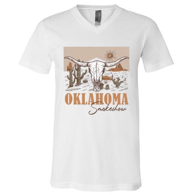 Oklahoma Smoke Show | Oklahoma Smokeshow Western Country V-Neck T-Shirt