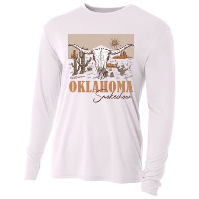 Oklahoma Smoke Show | Oklahoma Smokeshow Western Country Cooling Performance Long Sleeve Crew