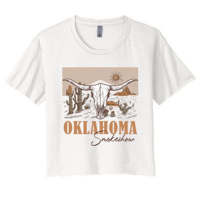 Oklahoma Smoke Show | Oklahoma Smokeshow Western Country Women's Crop Top Tee