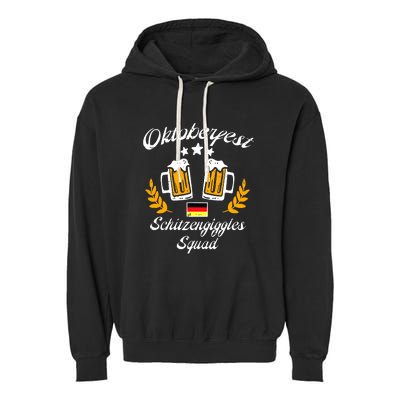 Oktoberfest Schitzengiggle Squad Bavarian Festival Garment-Dyed Fleece Hoodie