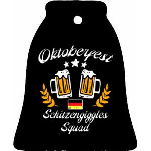 Oktoberfest Schitzengiggle Squad Bavarian Festival Ceramic Bell Ornament