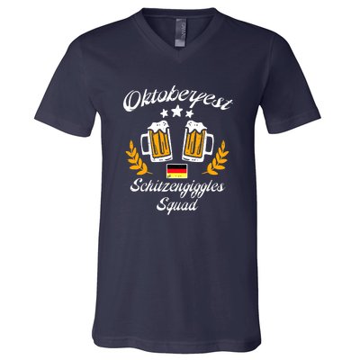 Oktoberfest Schitzengiggle Squad Bavarian Festival V-Neck T-Shirt