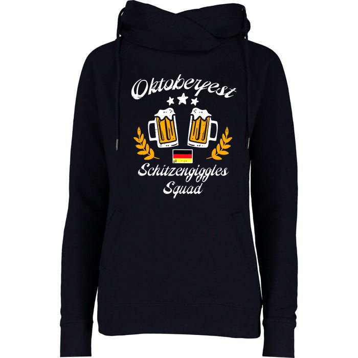 Oktoberfest Schitzengiggle Squad Bavarian Festival Womens Funnel Neck Pullover Hood