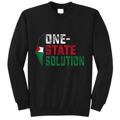 One State Solution Palestine Gaza Map Peace Statement Sweatshirt