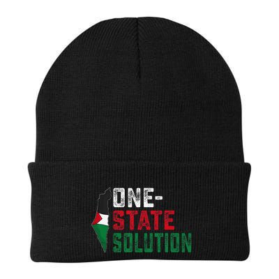 One State Solution Palestine Gaza Map Peace Statement Knit Cap Winter Beanie