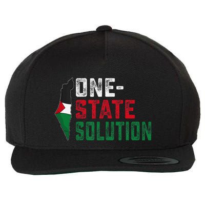One State Solution Palestine Gaza Map Peace Statement Wool Snapback Cap