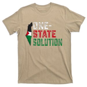 One State Solution Palestine Gaza Map Peace Statement T-Shirt