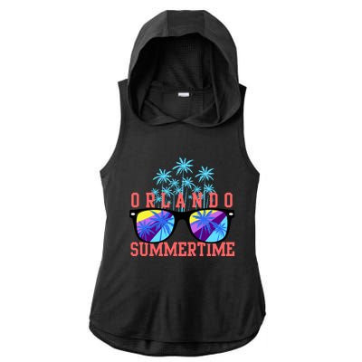 Orlando Summertime Shades Icon Ladies PosiCharge Tri-Blend Wicking Draft Hoodie Tank