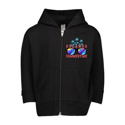 Orlando Summertime Shades Icon Toddler Zip Fleece Hoodie