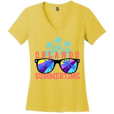 Orlando Summertime Shades Icon Women's V-Neck T-Shirt