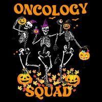 Oncology Squad Skeleton Pumpkin Fall Leaves Spooky Halloween Impact Tech Backpack