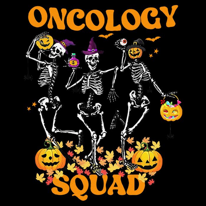 Oncology Squad Skeleton Pumpkin Fall Leaves Spooky Halloween Impact Tech Backpack
