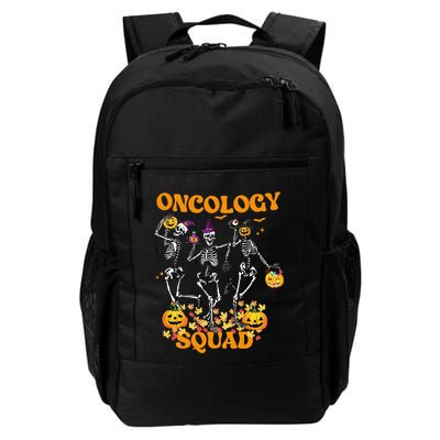 Oncology Squad Skeleton Pumpkin Fall Leaves Spooky Halloween Backpack