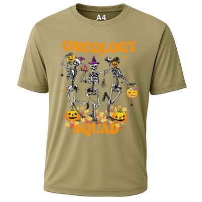 Oncology Squad Skeleton Pumpkin Fall Leaves Spooky Halloween Performance Shirt