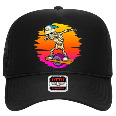 onewheel Skeleton Skateboard Dabbing Skate Skeleton float Trucker Hat
