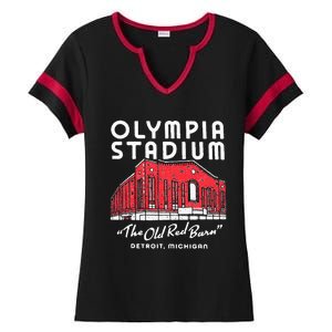 Olympia Stadium The Old Red Burn Detroit Michigan Ladies Halftime Notch Neck Tee