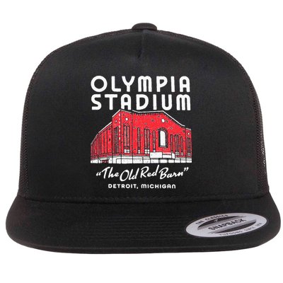 Olympia Stadium The Old Red Burn Detroit Michigan Flatbill Hat