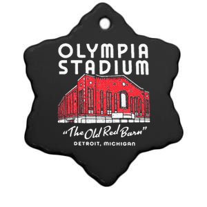 Olympia Stadium The Old Red Burn Detroit Michigan Ceramic Star Ornament