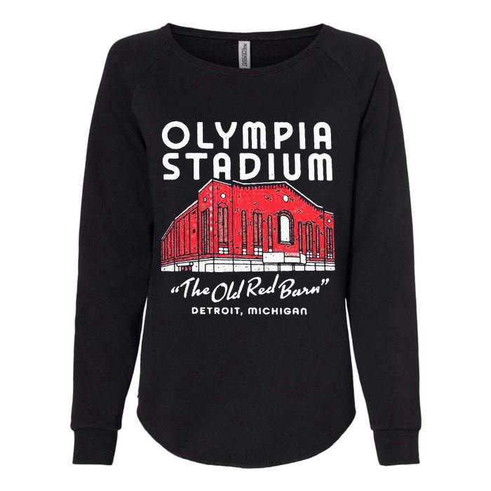 Olympia Stadium The Old Red Burn Detroit Michigan Womens California Wash Sweatshirt