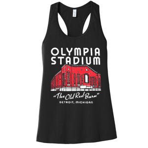 Olympia Stadium The Old Red Burn Detroit Michigan Women's Racerback Tank