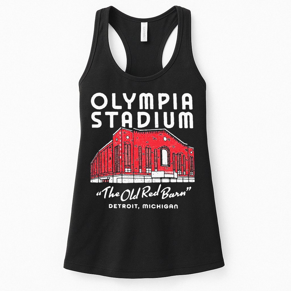 Olympia Stadium The Old Red Burn Detroit Michigan Womens Tank Top